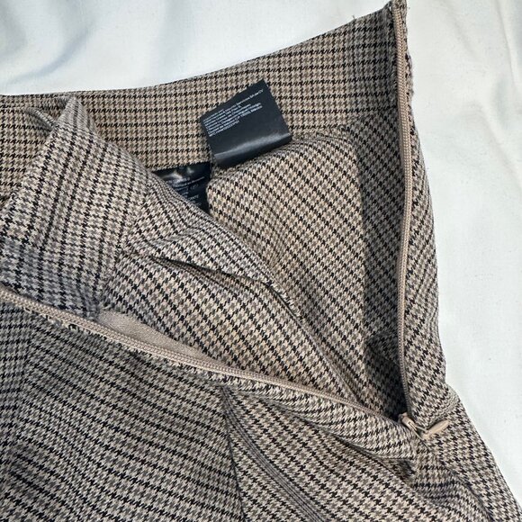 H&M Brown & Beige Houndstooth Pleated Mini Skirt - Medium - Picture 7 of 11